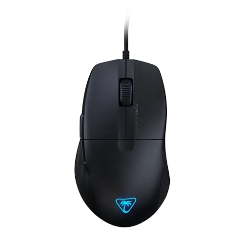 Turtle Beach Pure SEL – ergonomiska RGB spēļu pele, 8K DPI sensors, mehāniskie slēdži, PTFE slīdelementi, melna.