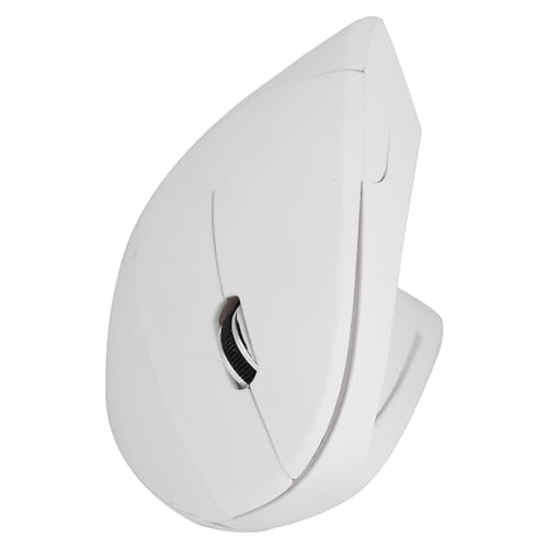 Hakeeta bezvadu vertikālā pele - optiskā, ergonomiskā, 1600 DPI, bez aizkavēšanās, balta, ideāla PC/klēpjdatoram.