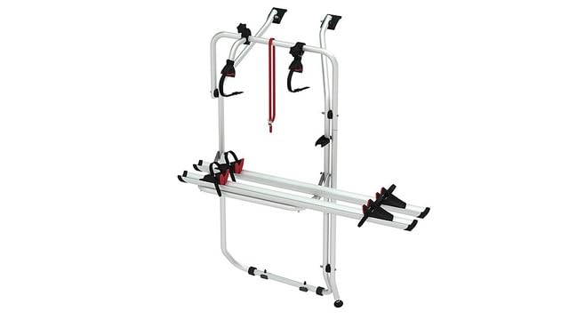 Fiamma velosipēdu turētājs Carry Bike VW T5 D/T6 D, alumīnijs, pelēks, 35 kg kravnesība, montāža uz aizmugurējām durvīm bez urbšanas, 7,7 kg
