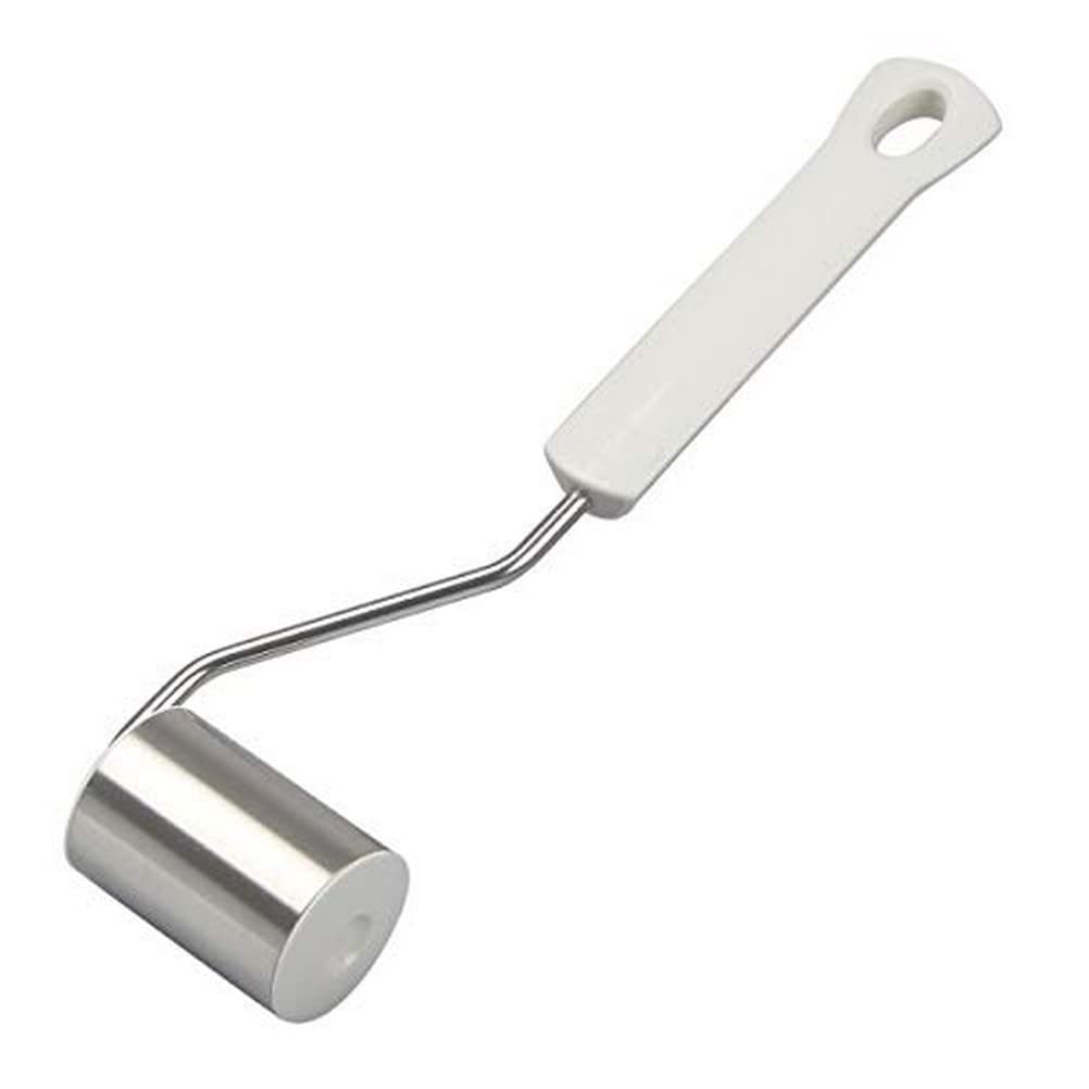 Mīklas rullītis ar stūru rullīti Dr. Oetker Kuchenblechroller 22 cm CLASSIC, nerūsējošā tērauda funkcionālā daļa, ar nepiedegošu pārklājumu, sudraba/baltā krāsā