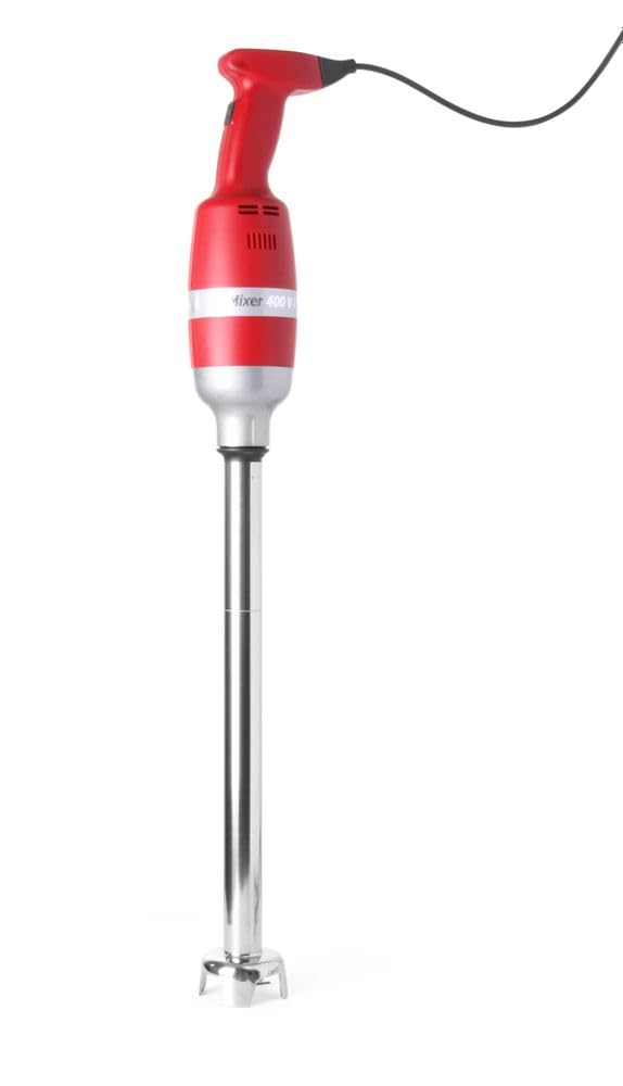 HENDI rokas mikseru komplekts, ar putotāju un stiprinājumu pie sienas, staba garums: 400mm, 9 ātrumi: 2000 līdz 9000 apgr./min, līdz 80 litriem, ø100x750mm, 230V/400W, nerūsējošais tērauds, poliamīds