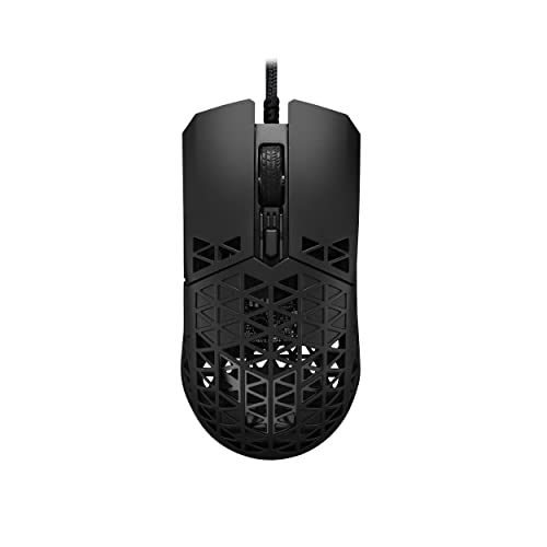 ASUS TUF Gaming M4 - 16,000 DPI sensor, programmable buttons, 47g lightweight design, IPX6 waterproof, low-friction PTFE feet, black
