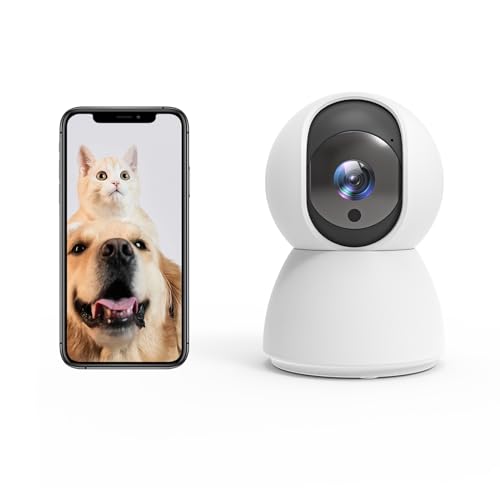 TALLPOWER iekšējā uzraudzības kamera, 2K bērnu telefons ar kameru un kustību noteikšanu, nakts redze HD, divvirzienu audio, 360 grādu kameru uzraudzība, piemērota zādzību novēršanai, bērnu un veco cilvēku aprūpei.