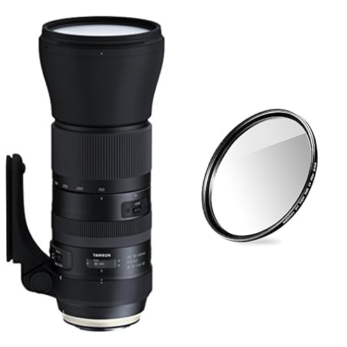 TAMRON A022E SP 150-600mm F/5-6.3 Di VC USD G2 Canon melns & Walimex pro UV filtrs Slim Super DMC 95mm plāns tikai 2,5 mm, 16x Super DMC pārklājums, objektīva aizsardzībai un spilgtām krāsām, ar kasti