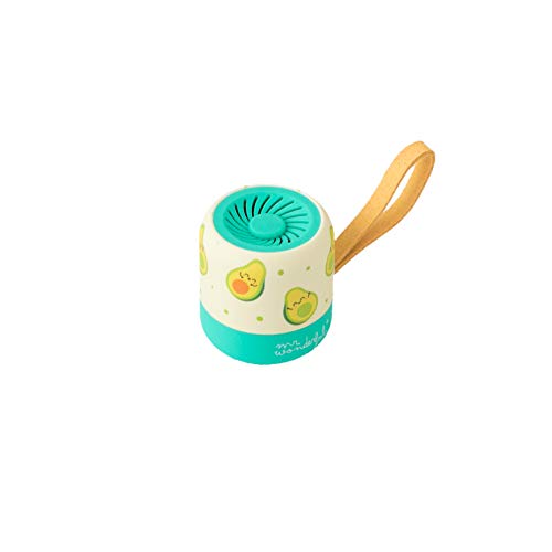 Kungs Wonderful Mini Bluetooth skaļrunis ar avokado dizainu, zīmols ar darbības laiku 3-4 stundas. Dzeltenā un zaļā krāsā.