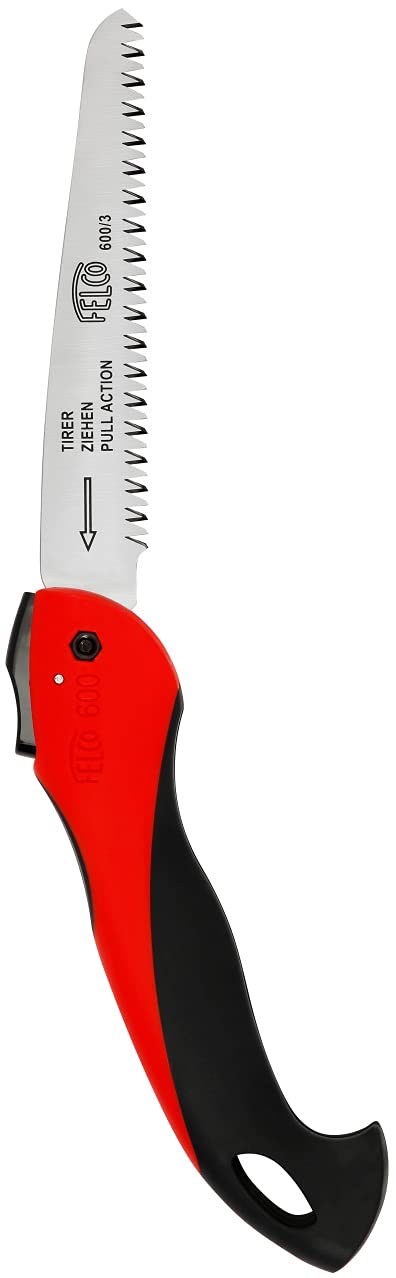Saliekams zāģis FELCO 600 ar vilkšanas griezumu, zāģa asmens 16 cm, griezuma diametrs 50 mm, garums 350 mm, baļķu un zaru zāģis, piemērots kreisrocīgam un labrocīgam, 26 x 16 x 12 cm