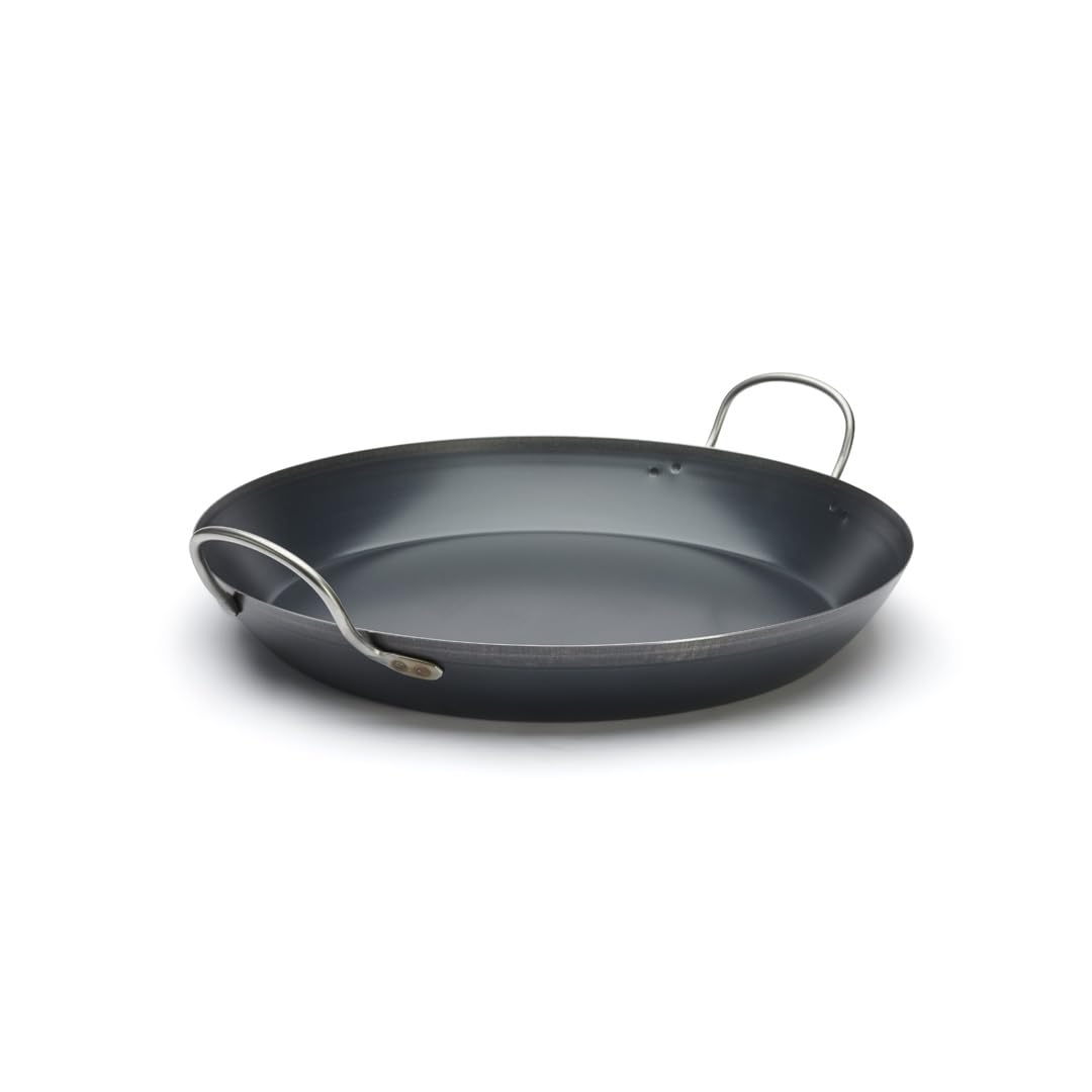 DE BUYER cepšanas panna - leģēts tērauds, zils, 47 cm, izturīga un efektīva cepšanai.