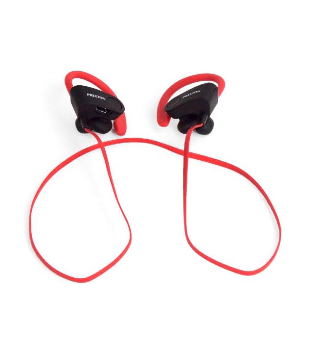PRIXTON AB100 Bezvadu sporta austiņas - Bluetooth, ergonomisks dizains, sarkans, ideālas sporta aktivitātēm.