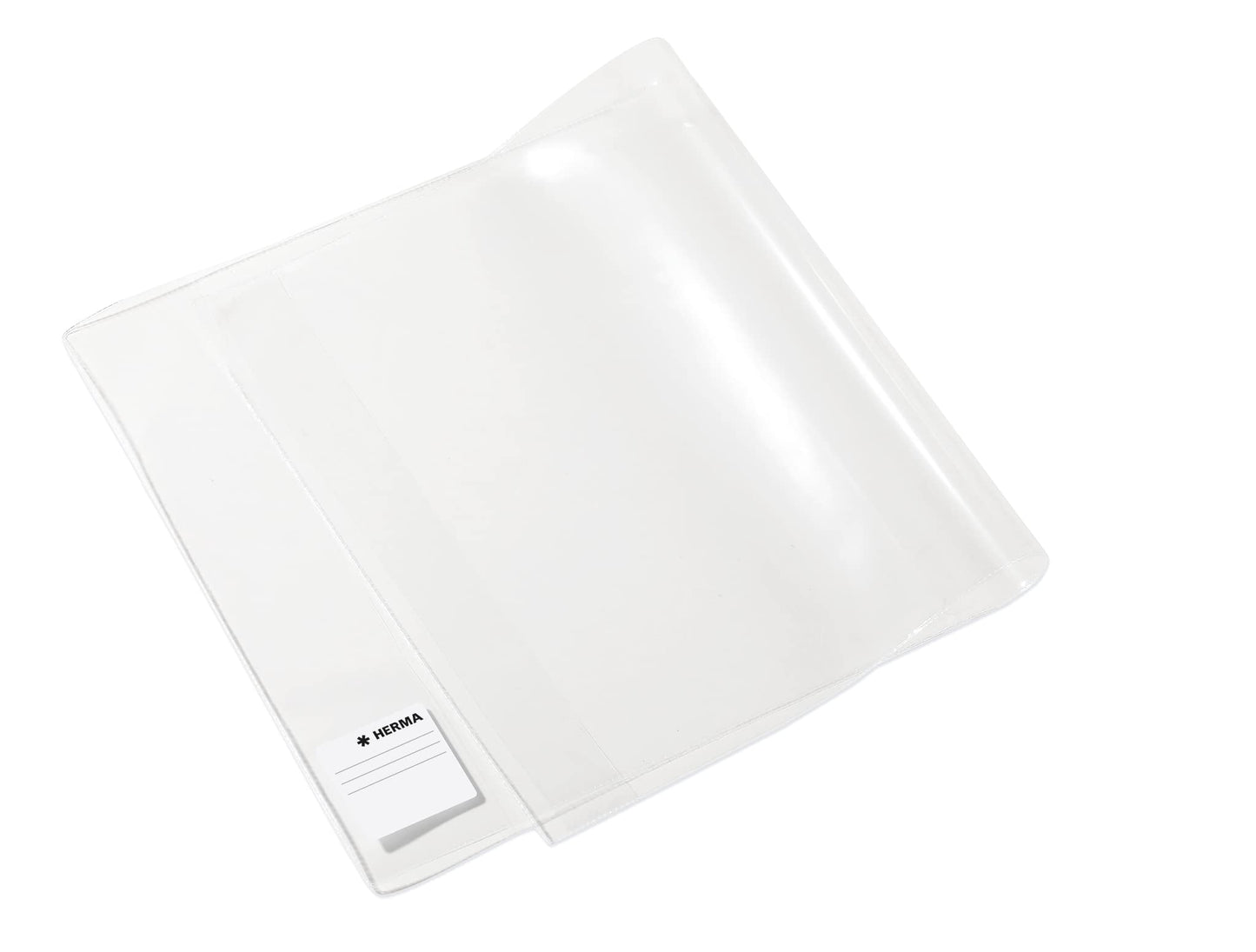 HERMA 14265 grāmatu vāciņš 26,5 x 54 cm Basic, caurspīdīgs grāmatu apvalks ar marķējuma etiķeti un malu aizsardzību no noturīgas polipropilēna plēves