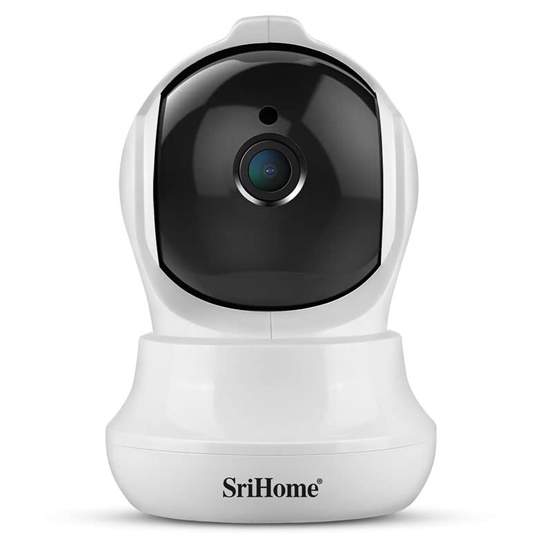 SriHome SH020, Bezvadu uzraudzības kamera 1080P HD IP kamera WiFi infrasarkanais nakts redzamība, divvirzienu audio, balta