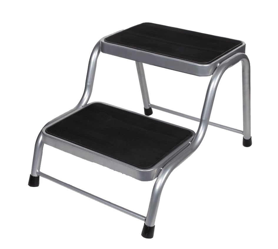 Divpakāpju kāpnes Happy Rhino Deluxe kemperim – pelēkas, 64 cm
