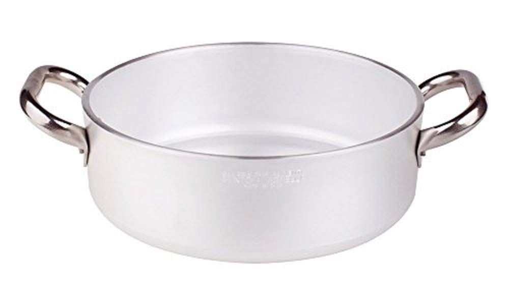 Pentole Agnelli ALMR110655 - 5 mm professional aluminum pan, low radiation, cylindrical stew pot, 51.5 L capacity.