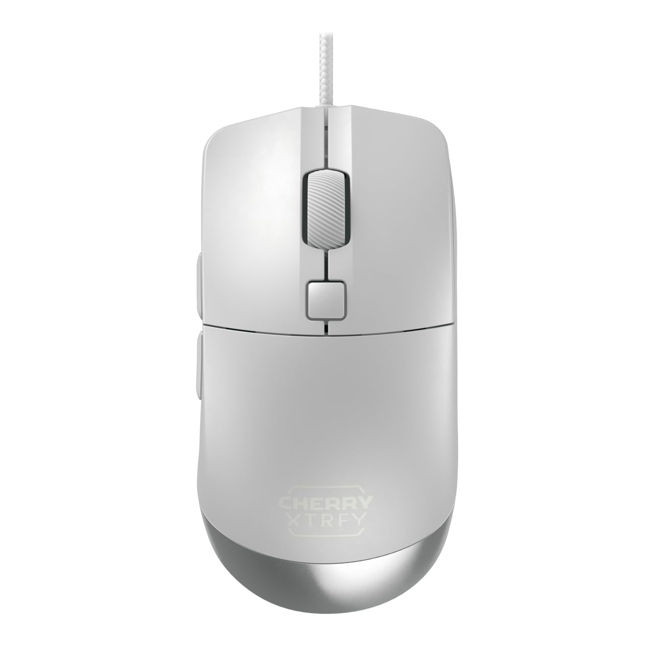 CHERRY XTRFY M50 - viegla vadu spēļu pele, ergonomiska forma, 5 profili, USB-A savienojums, balta.