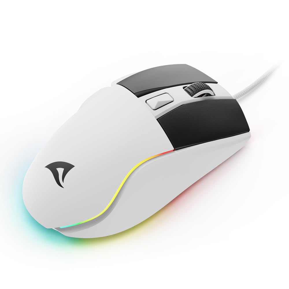 Sharkoon Skiller SGM35 White - Optical gaming mouse, RGB lighting, PBT buttons, ergonomic design.