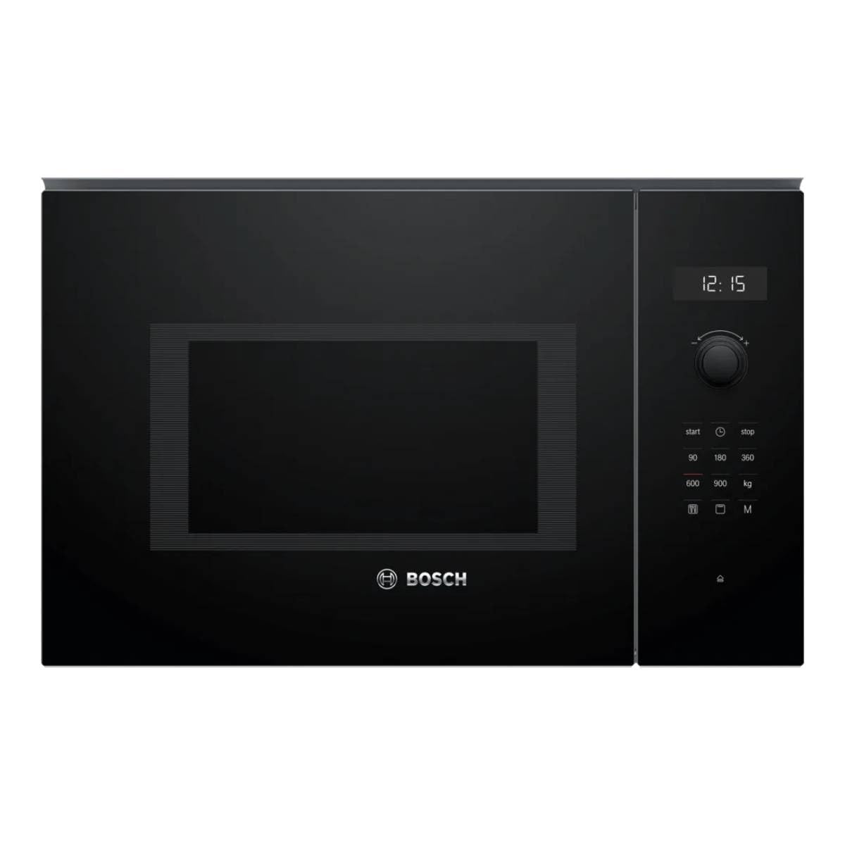 Bosch BEL554MB0 Sērija 6 Iebūvēta mikroviļņu krāsns, 38 x 59 cm, 900 W, griežamais šķīvis 31,5 cm, durvju piestiprinājums pa kreisi, AutoPilot 8 8 automātiskās programmas, tīrīšanas atbalsts, LED skārienekrāns