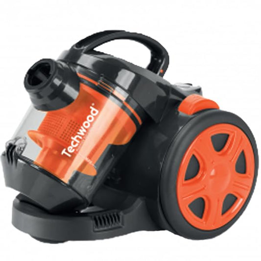 Techwood TAS-759 - Orange bagless vacuum cleaner, HEPA filter, 700W power, 0.5 liters capacity.