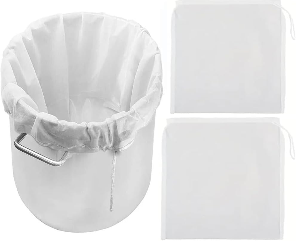 Firavggu filtru maisi 3 gab., 120 Micro, 45*60cm, presēšanas maiss, Brew Bag, neilona apiņu filtrs, alus filtrēšanas maiss, balts, spiedmaiss, filtraudums, sulu spiešanas audums, caurdurmais, riekstu piena maiss augļu spiedei, vīnam, ievārījumam