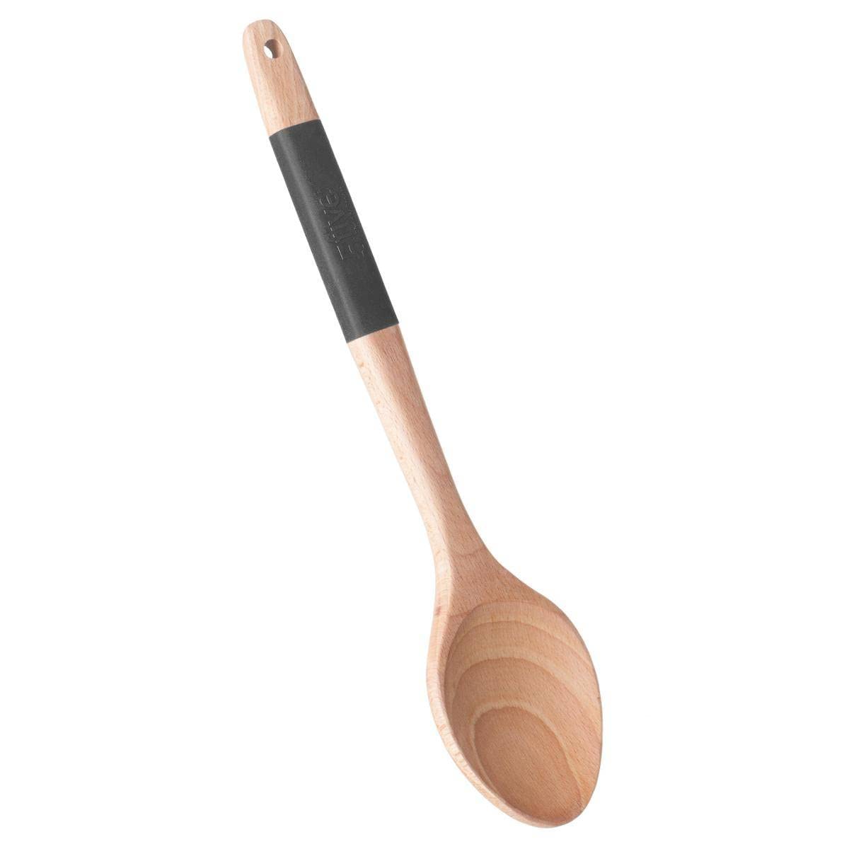 5five koka karote "melnkoks" melna - Elegant black wooden spoon, perfect for cooking and serving.