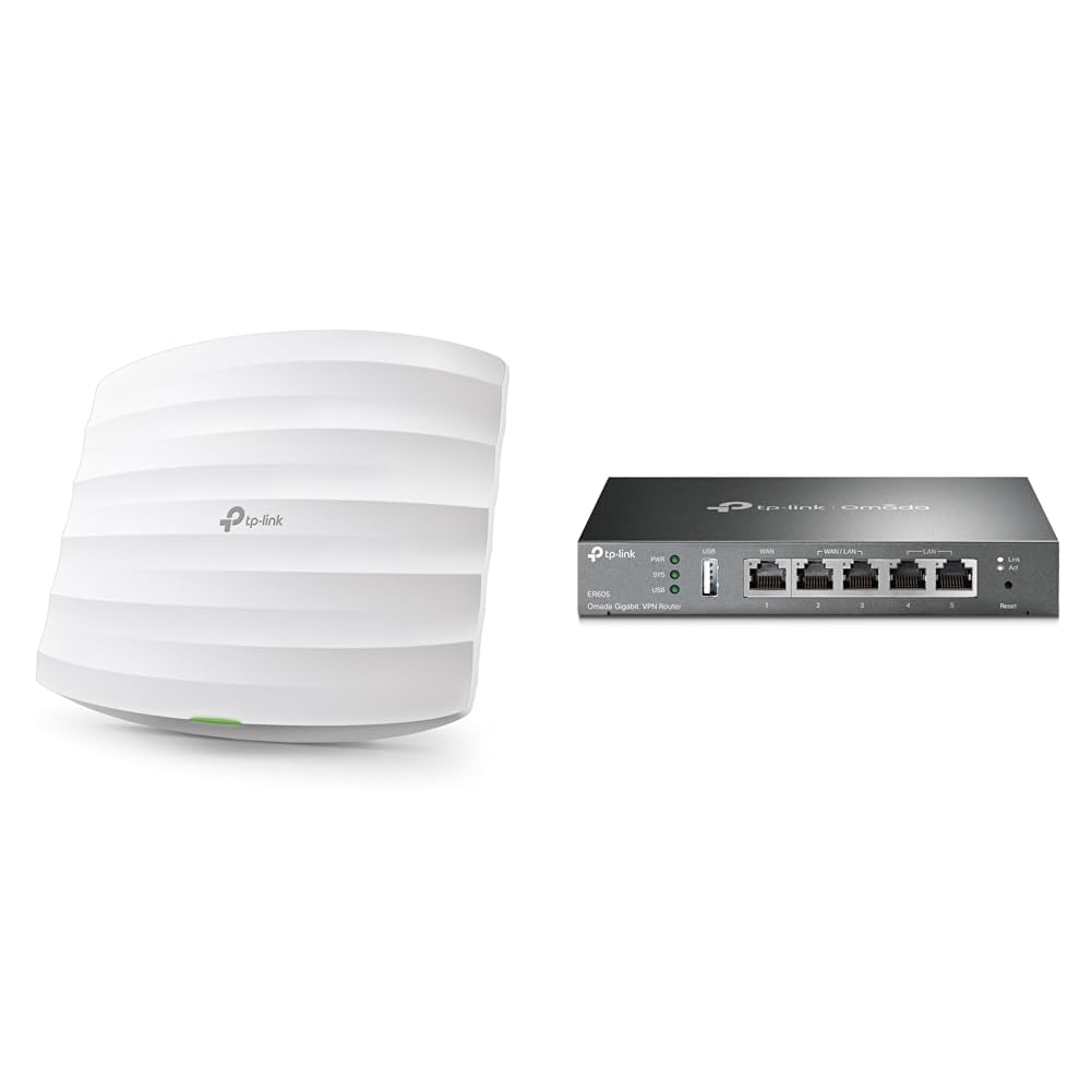 TP-Link EAP245 divjoslu WLAN piekļuves punkts un ER605 5 portu divkāršs/multiple WAN VPN maršrutētājs