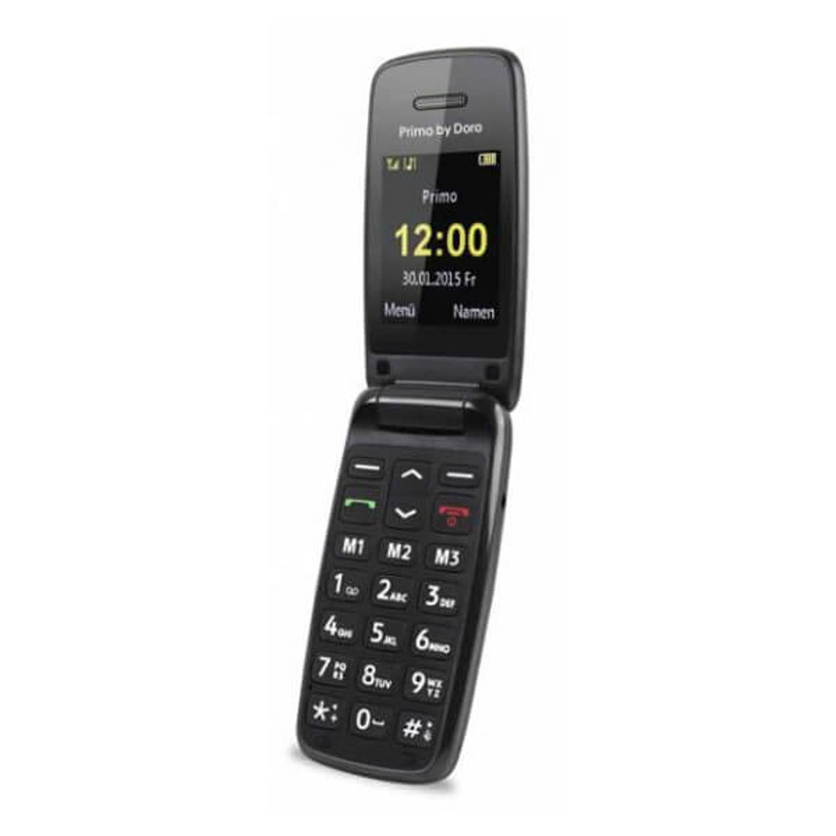 Doro Primo 401 - GSM mobilais tālrunis ar lielu apgaismotu krāsu displeju, melns, modelis 360070