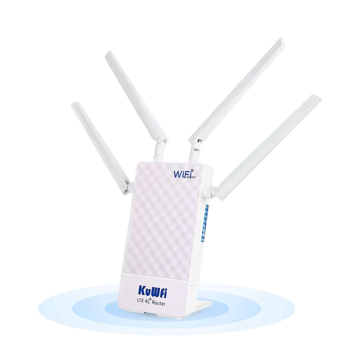 4G SIM maršrutētājs, KuWFi 300Mbps 4G LTE maršrutētājs ūdensizturīgs āra lietošanai ar SIM kartes slotu, ar 48 PoE adapteri, atbalsts Wi-Fi maršrutētājiem B1 / B3 / B7 / B8 / B20