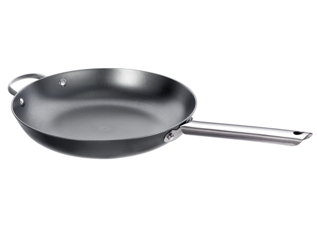 Schulte-Ufer Iron-Star 1450-30 pan - 30 cm, raw iron, ergonomic handle, 3.00 l capacity, ideal for cooking.