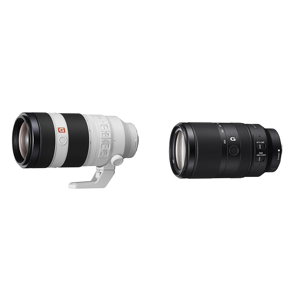 Sony FE 100-400mm f/4.5-5.6 GM OSS | Pilna kadra, super teleobjektīvs, zoom objektīvs (SEL100400GM) & E 70-350mm f/4.5-6.3 G OSS | APS-C, super telezoom objektīvs (SEL70350G)
