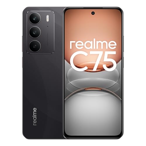 realme C75 - 8+128 GB, IP69 waterproof, 5828mAh battery, 50MP AI camera, 6.72'' 90Hz display, MediaTek Helio G92 Max, Storm Black