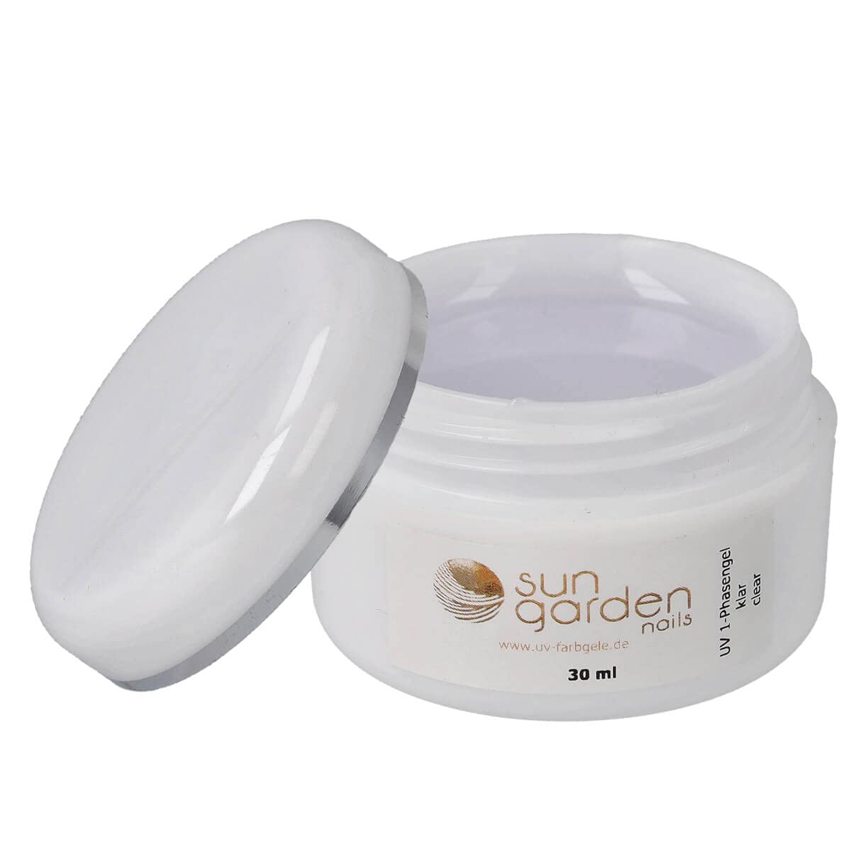 UV gēls nagiem Sun Garden Nails 1-Phasengel 30 ml, caurspīdīgs, All in One Gel, 3 in 1 UV gēls grunts kārtai, modelēšanai un noslēgumam