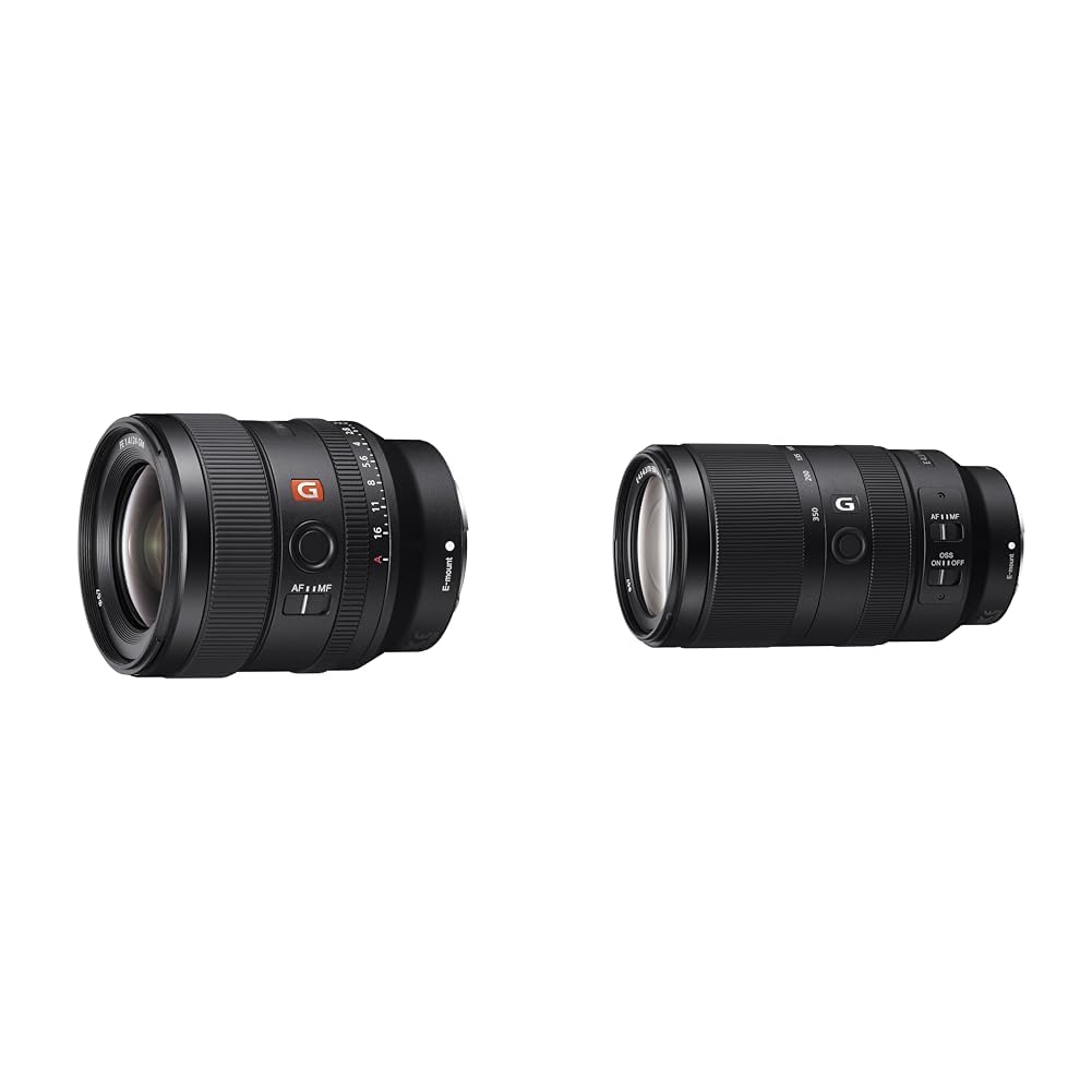 15. Sony FE 24mm f/1.4 GM | Pilna formāta, platleņķa, premium klase (SEL24F14GM) & E 70-350mm f/4.5-6.3 G OSS | APS-C, super telezoom objektīvs (SEL70350G)
