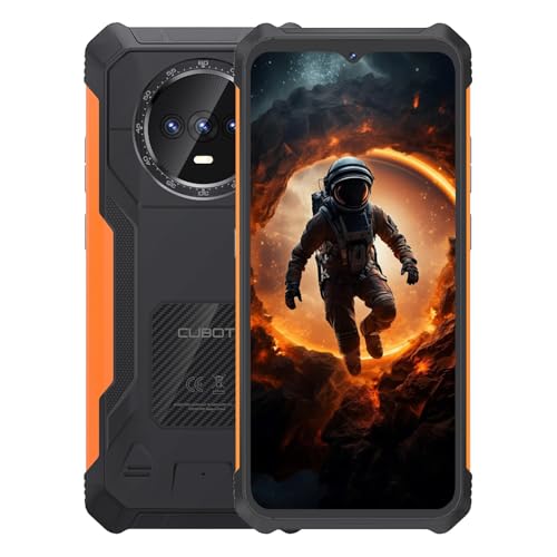 Cubot Kingkong ES - 6.56" HD+ smartphone, 16GB RAM, 128GB storage, 48MP triple camera, 5100mAh battery, Android 14, black + orange.