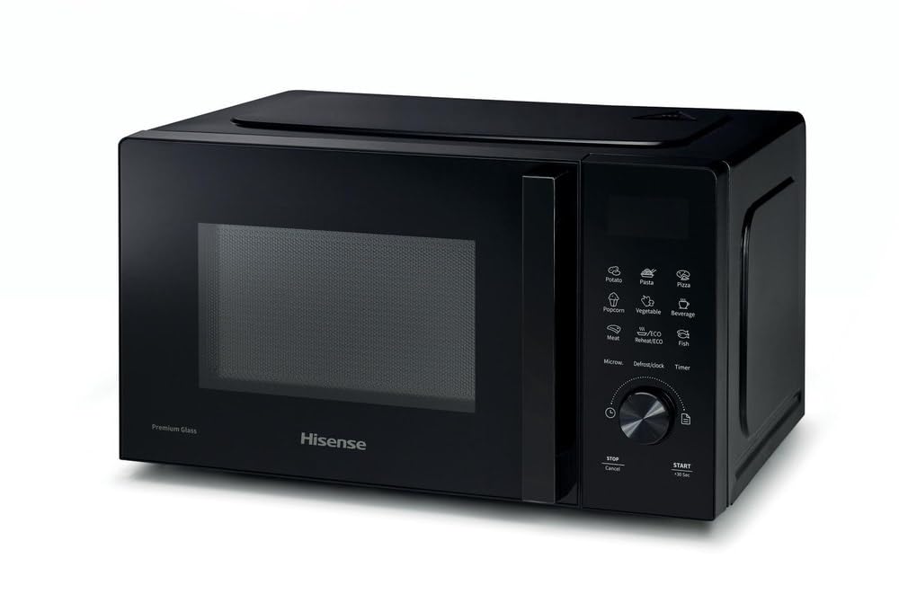 Hisense, MWO H20MOBSD1H – tikai MWO, 20 l, durvju atvēršana pa kreisi, LED displejs ar taustiņiem, 9 funkcijas, maksimālā jauda 700 W