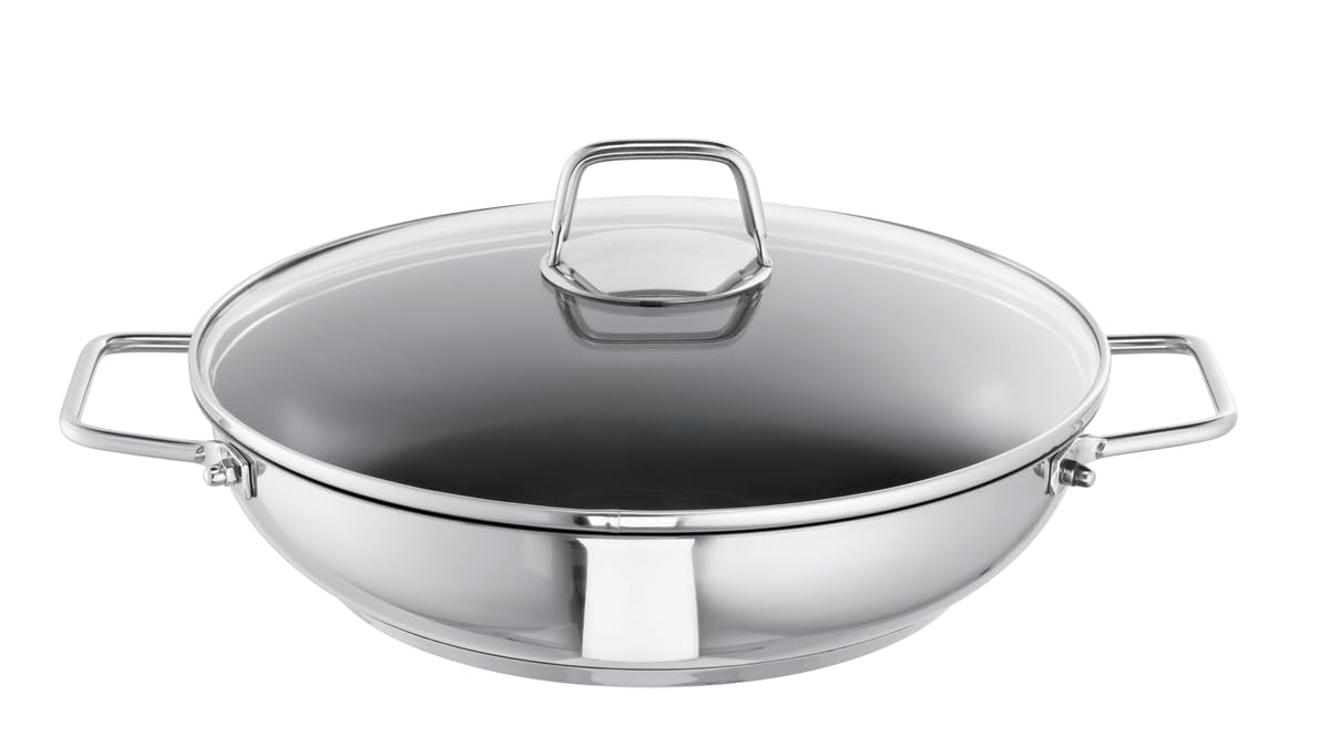 Schulte-Ufer Wega sauté pan - 28 cm, stainless steel, silver, non-stick coating, ideal for cooking and frying.