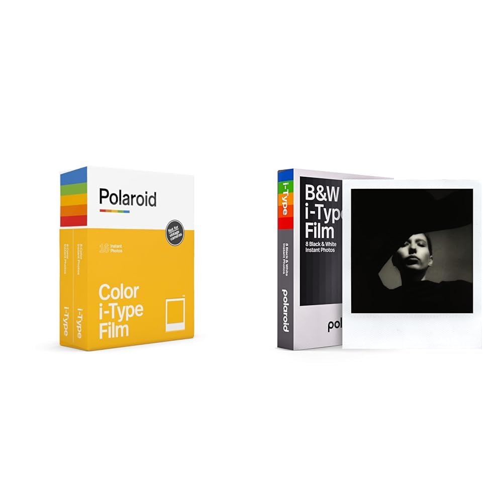 Polaroid – 6009 – tūlītējā krāsu filma tips I – vienreizējs iepakojums – 16 fotogrāfijas un Polaroid B&W filma i-Type - 6001
