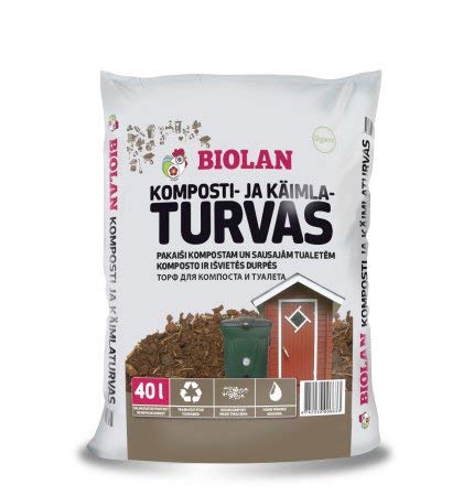 Komposts sausajām tualetēm AGANDE Biolan, kūdra kompostēšanai, dārza un kempinga tualetēm, 40L (ab0,675€/l)