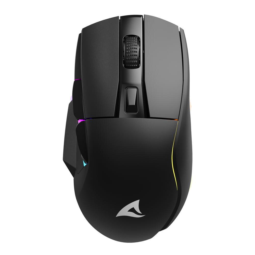 Sharkoon Skiller SGM50W - Wireless optical gaming mouse, RGB lighting, PBT buttons, ergonomic design.