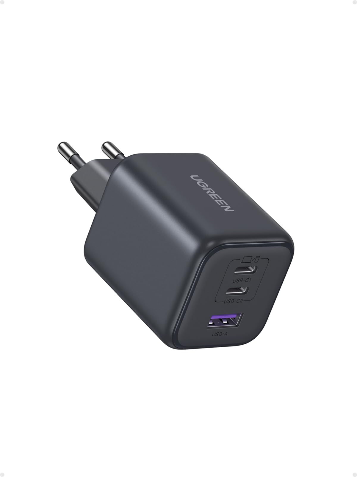 USB C lādētājs UGREEN 45W, 3 porti, PPS ātrā uzlāde, iPhone lādētājs