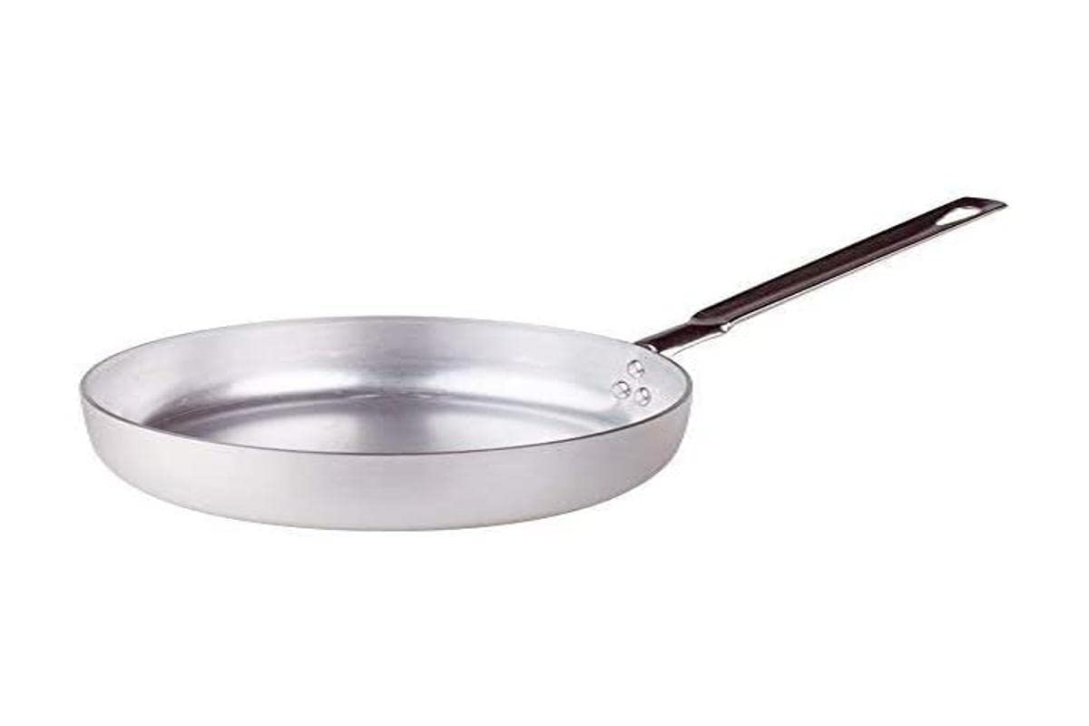 Pentole Agnelli Linea Alluminio - 2mm aluminum pot with stainless steel handles, silver/black, 34 cm diameter.