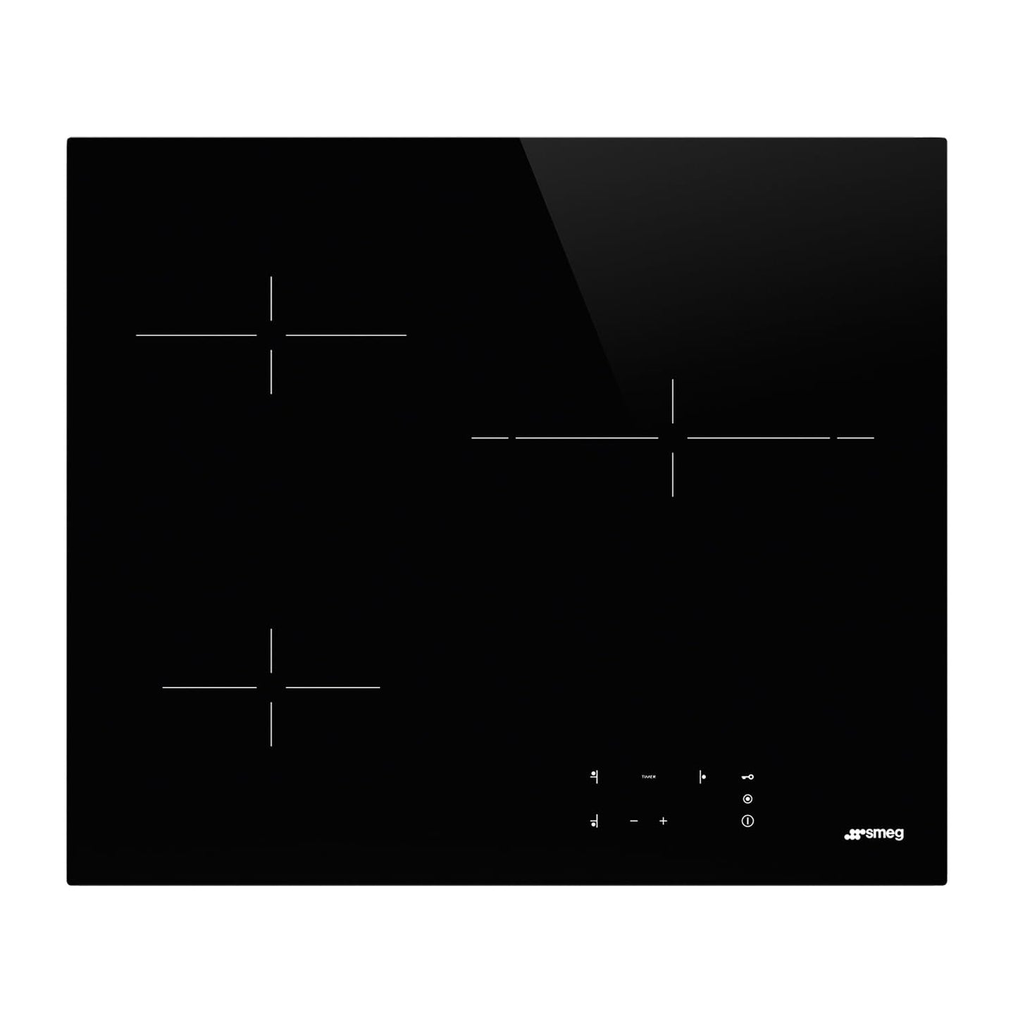 SMEG SE263TD1, UNIVERSĀLA stikla keramikas plīts virsma, melns stikls