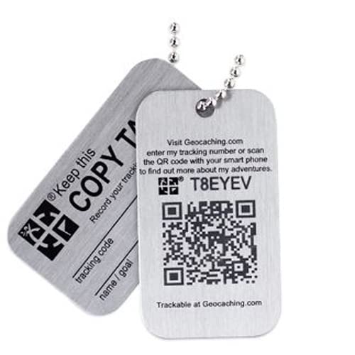 geo-versand Geocaching TravelBug QR, luminiscējošs tumsā, Travel Bug Geocoin, izsekojams QR kods, skenējams vabole/ērce (balts)