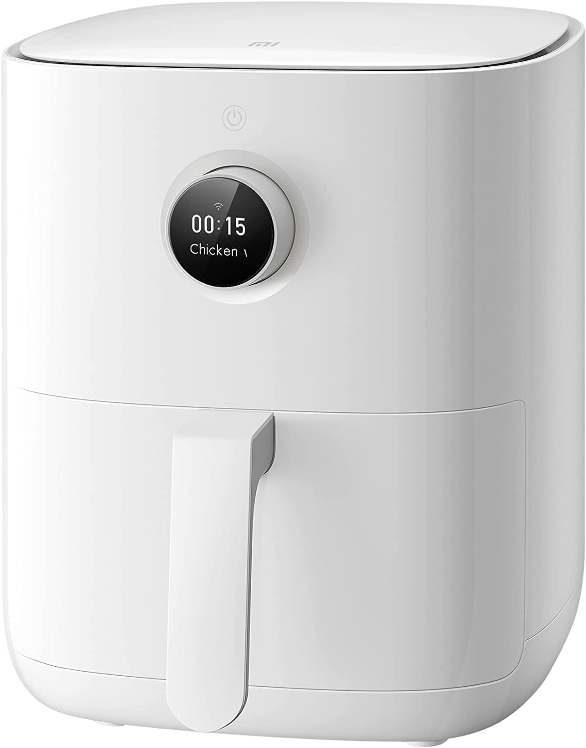 Mi Smart Air Fryer - 3.5L capacity, 1500W, app control, dual cooking space, oil-free, white.