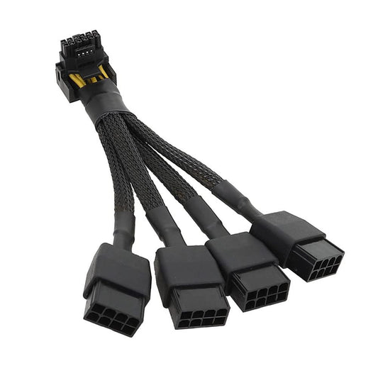 Jvareaty GPU RTX4090 RTX4080 - 4X8 Pin PCI-E power cable, 12VHPWR connector, 90-degree angle, replacement accessory.