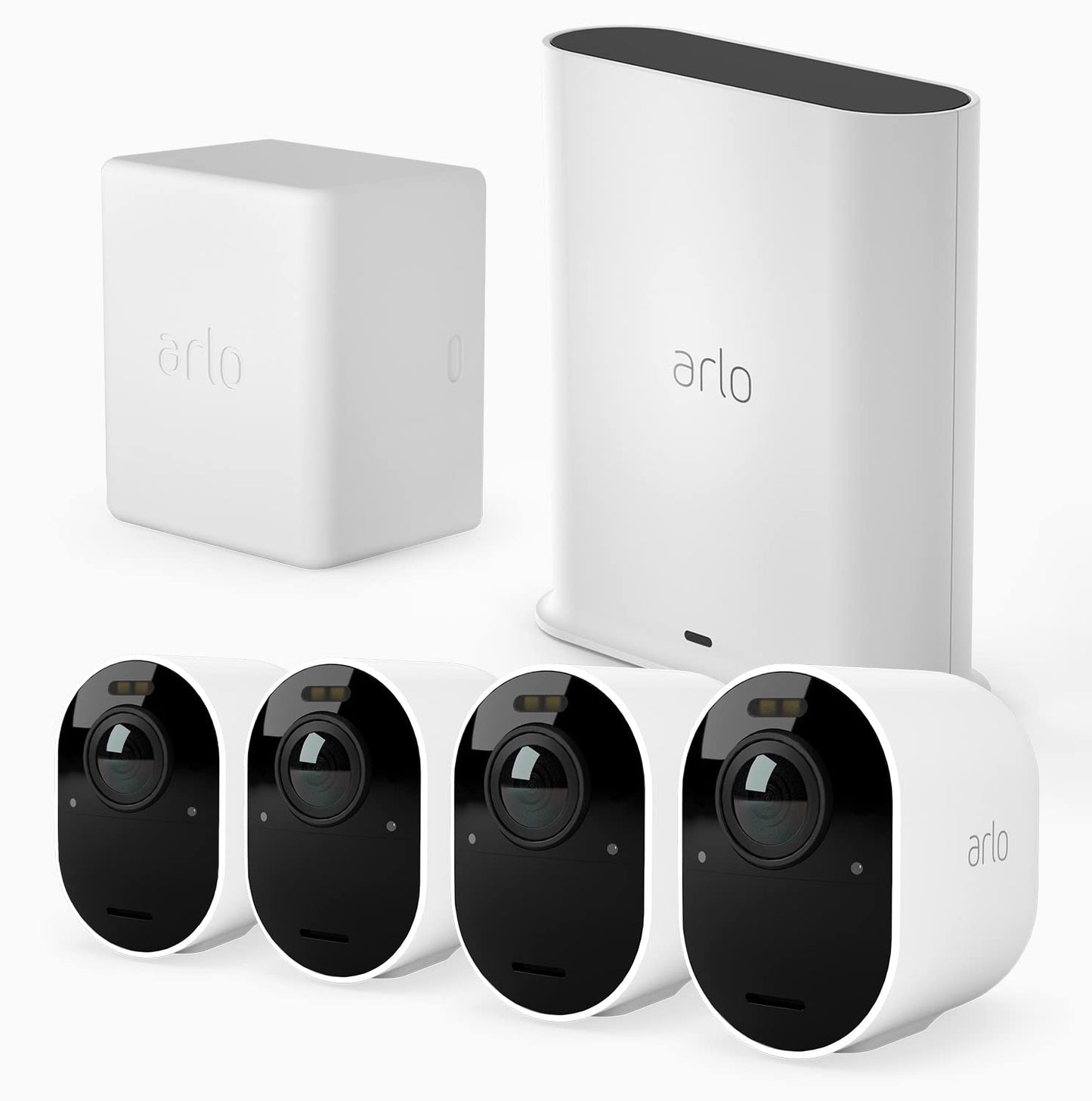 2. Arlo Ultra2 uzraudzības kamera ārā un BEZMAKSAS papildu akumulatora komplekts, 4 gab. komplekts - balts, Arlo Secure plāna izmēģinājuma periods