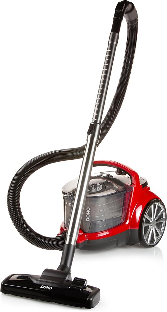 DOMO DO7292S - ciklona putekļsūcējs bez maisiņa, sarkans, 700 W, 2 litri, 74 decibeli, efektīva putekļu uzsūkšana.