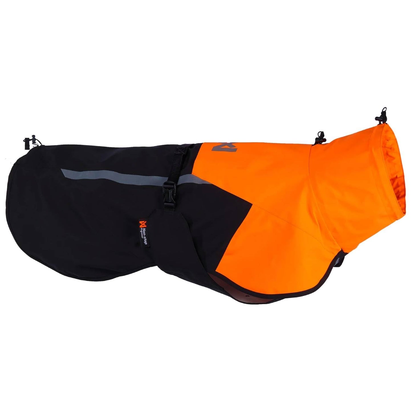 Non-Stop Dogwear Fjord lietusmētelis 2.0, melns/oranžs, 45. izmērs