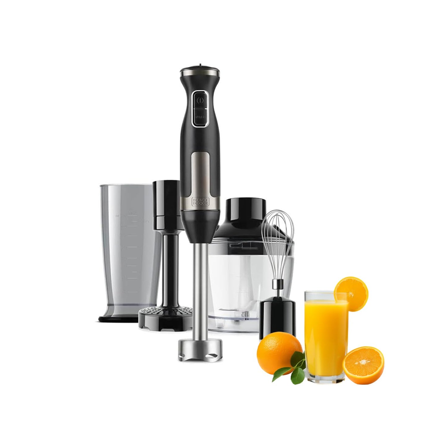 4-in-1 rokas mikseris ar 20 ātrumu līmeņiem, daudzfunkcionāls, ar nerūsējošā tērauda asmeņiem, 4 vadi, melns, 22,7 x 23,6 x 26,7 cm, 240 V, 1500 W