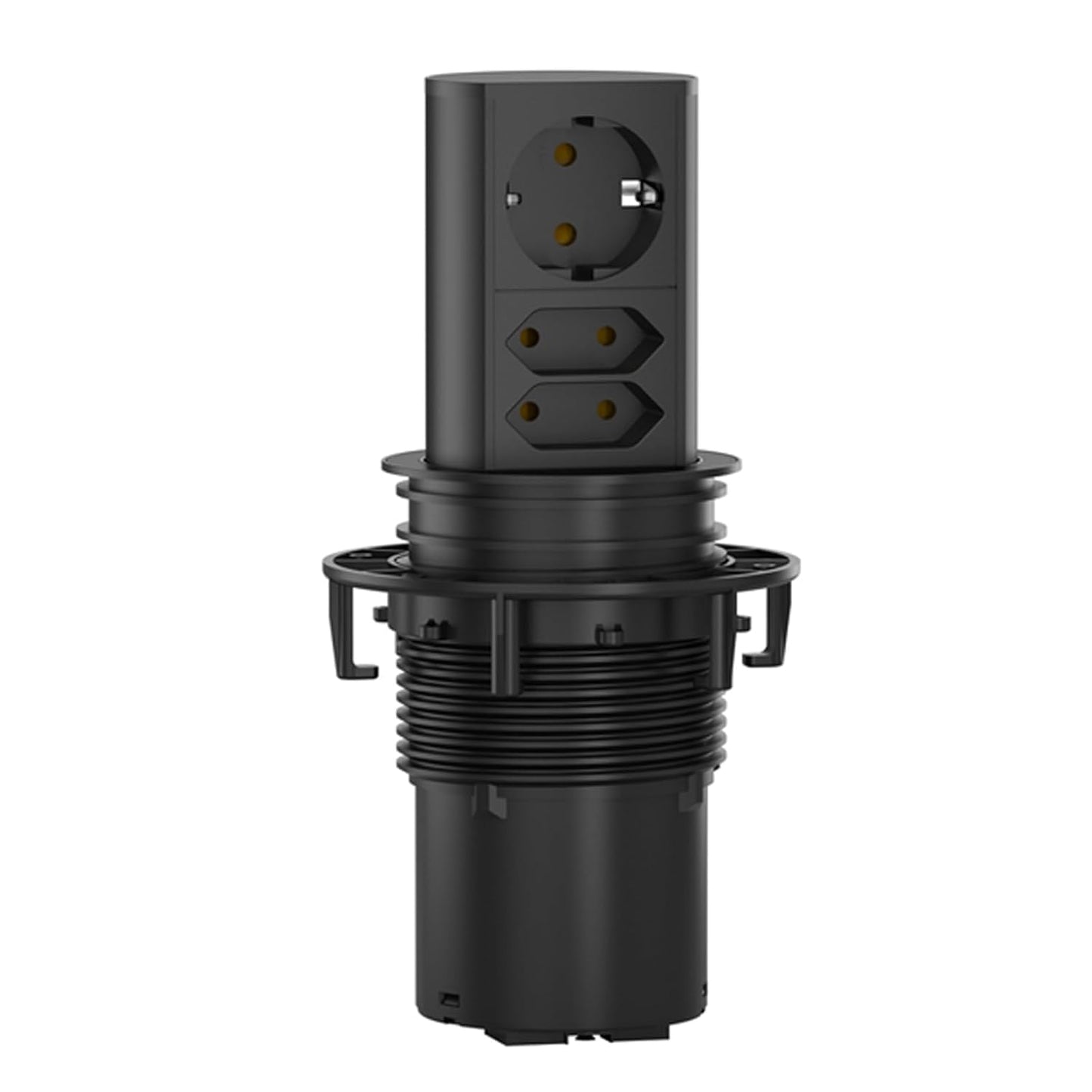 BACHMANN Elevator iebūvējama kontaktligzda 1x kontaktligzda un 2X Euro kontaktligzdas 2m kabelis galda kontaktligzda virtuvei un birojam melna 928.0037