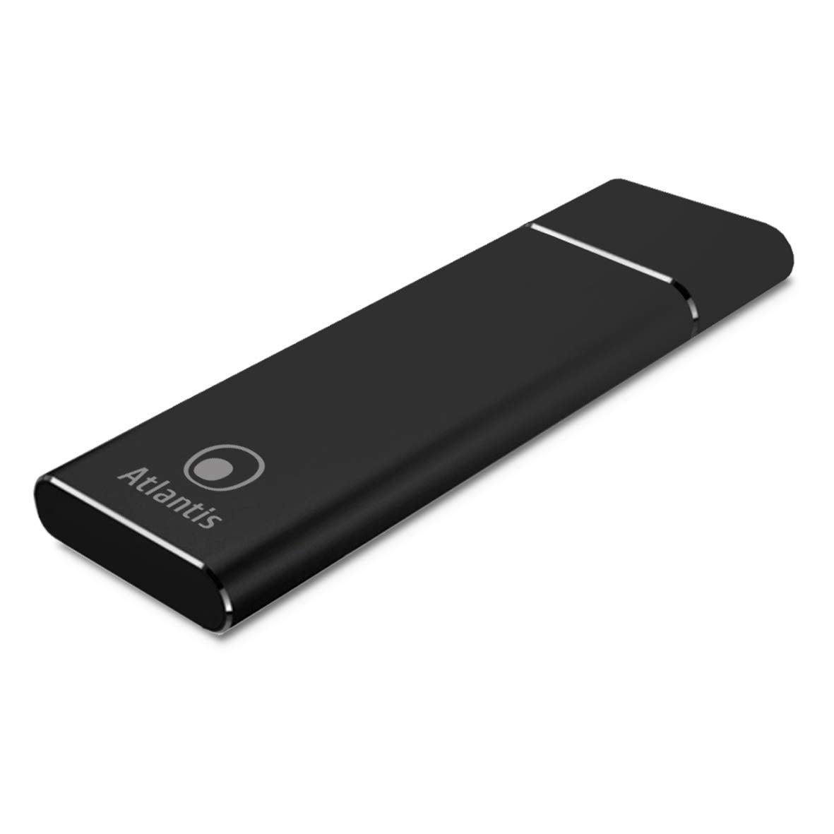 ATLANTIS DiskMaster M2-NVME - External M.2 NVME SSD Enclosure, USB 3.1, Aluminum, Supports 22x30 to 22x80 sizes, Matte Black