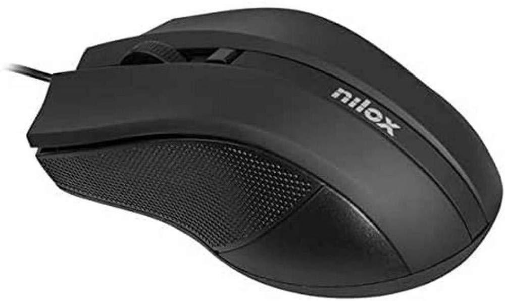 Nilox optiskā pele - USB, 1600 DPI, melna, ergonomisks dizains, precīza kontrole, ideāla ikdienas lietošanai.