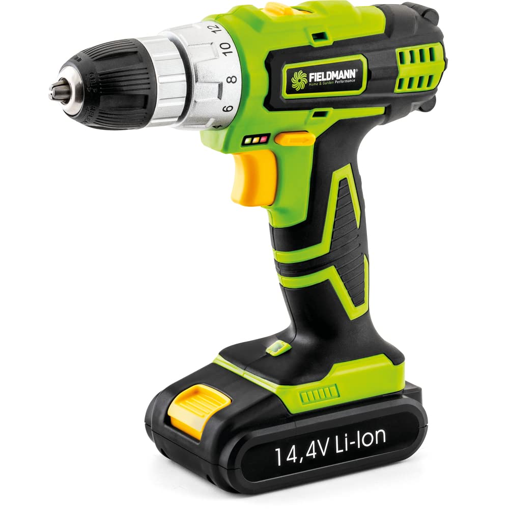 Fieldmann 14,4 V Li-Ion Drill - 1500 mAh battery, lightweight design, ideal for home DIY projects.